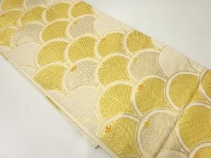 松青海波模様織出し袋帯